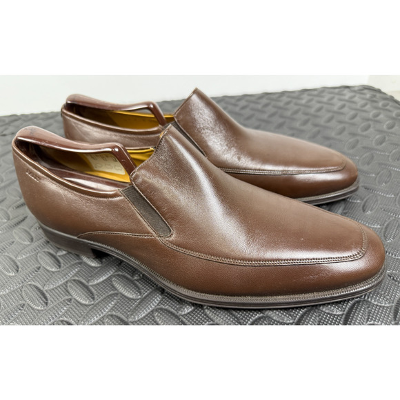 Bally Thor/131 Brown Calf Leather Slip On Loafers Mens Shoes US 8 D Swiss Made - Picture 1 of 14